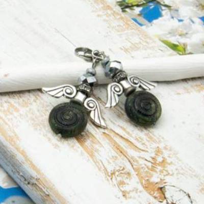 Schutzengel, Schlüsselanhänger, Taschenbaumler, Charm, Geschenkidee, Unisex, Mitbringsel, Gastgeschenk, schwarz