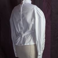 Bluse viktorianisch-edwardianisch, Gibson Girl Style, Jahrhundertwende Belle Epoque,  aus 100 % Baumwolle weiß Bild 3