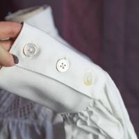 Bluse viktorianisch-edwardianisch, Gibson Girl Style, Jahrhundertwende Belle Epoque,  aus 100 % Baumwolle weiß Bild 5