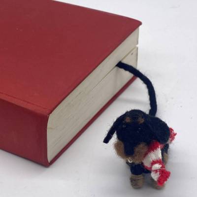 Lesezeichen Rauhaardackel schwarz - witziges Lesezeichen für Dackelfreunde, kein Kinderspielzeug!