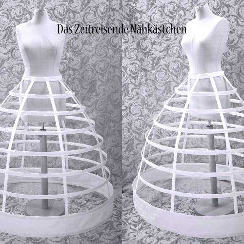 Langer Krinolinen-Reifrock – Viktorianische Glockenform 1860- Käfig-Krinoline – Historischer Unterrock für Civil War