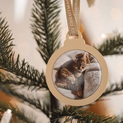 Personalisierter Weihnachtsanhänger mit Foto – 3D-gedruckter Baumschmuck mit Magnet