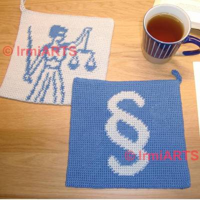 DIY Häkelanleitung Doubleface-Topflappen für Juristen