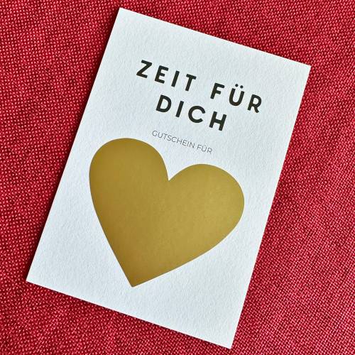 Rubbelkarte Gutschein Herz – Personalisierte Gutscheinkarte mit Gold-Rubbelfeld