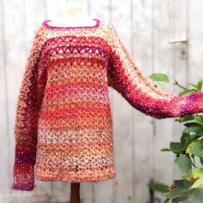 Pullover gehäkelt Top Handarbeit gehäkeltes Oberteil Pullunder Tunika