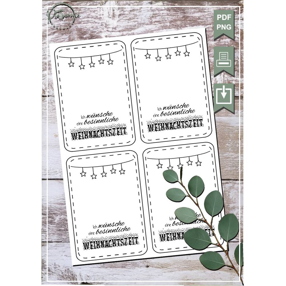 Besinnliche Weihnachtszeit – Stilvolle Hintergrundkarte im PDF/PNG-Dateiformat für kreative DIY-Projekte Bild 1