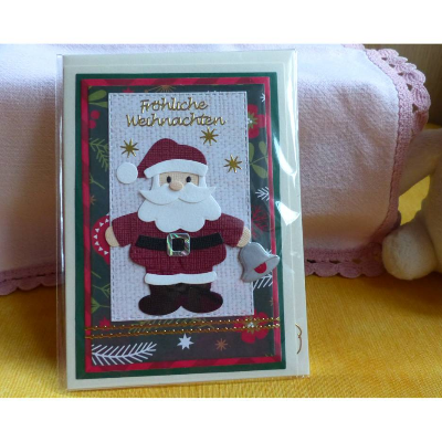 Weihnachtskarte Weihnachtsmann,handgefertigt