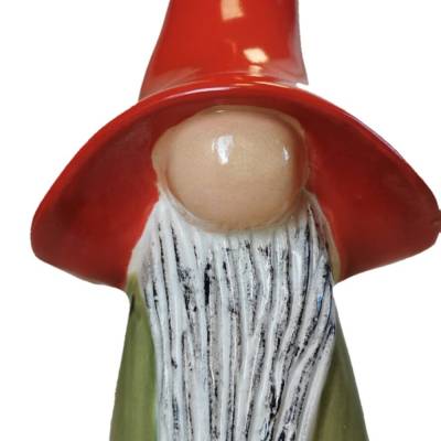 Keramik-Wichtel, schmal, groß, mit großer Mütze