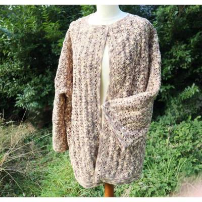 Strickjacke Cardigan gehäkelt Oberteil Große Größe 5 XL Jacke