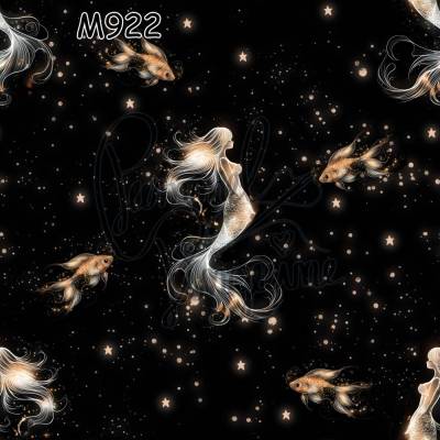 M922 PummelPinguine Exclusive „Kinderstoffe Black & Gold Moonlight Moonlight Mermaid