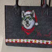 Husky Santa Stickdatei mit Lichteffekt – 24-26*15-16cm, JEF 20*17cm Winterliches Stickmuster für schwarze Stoffe Bild 10