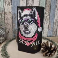 Husky Santa Stickdatei mit Lichteffekt – 24-26*15-16cm, JEF 20*17cm Winterliches Stickmuster für schwarze Stoffe Bild 7