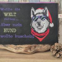 Husky Santa Stickdatei mit Lichteffekt – 24-26*15-16cm, JEF 20*17cm Winterliches Stickmuster für schwarze Stoffe Bild 8