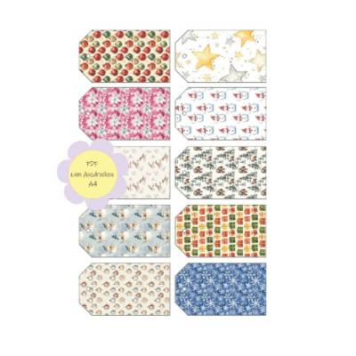 Weihnachtliche Geschenkanhänger zum ausdrucken und ausschneiden 8 St.