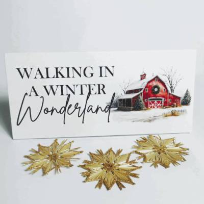 Farmhouse Winterdeko Walking in a winter wonderland Landhaus Deko Winter Farmhaus