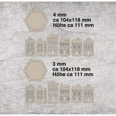 *3 & 4 mm Windlicht Häuser* Laserdatei