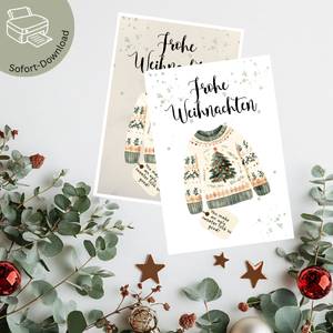 Digitale Weihnachtskarte „Ugly Christmas Sweater“ – süßer Pulli mit Tannenbaum Bild 1