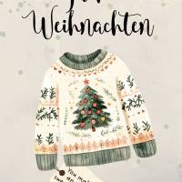 Digitale Weihnachtskarte „Ugly Christmas Sweater“ – süßer Pulli mit Tannenbaum Bild 2
