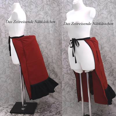 Hummerschwanz-Tournüre – Historischer Reifrock für Gründerzeit- und viktorianische Kleider, Gothic, rot