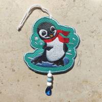 Pinguin winterlich Stickdatei 12-14x18cm – Winterliches Stickmuster für Stickmaschinen Bild 6