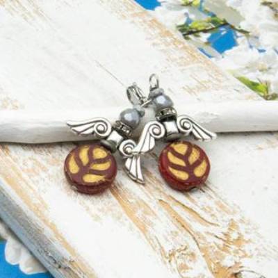 Schutzengel, Schlüsselanhänger, Taschenbaumler, Charm, Geschenkidee, Unisex, Mitbringsel, Gastgeschenk, rot