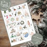 PDF-Adventskalender-Zahlen im Boho-Stil – 1 bis 24 zum Ausdrucken Bild 1