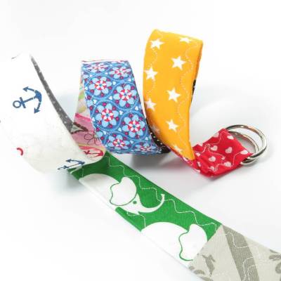 Gürtel aus Stoff fester Damengürtel Stoffgürtel Einzelstück bunt Elefanten Anker Retroblumen Sterne Punkte