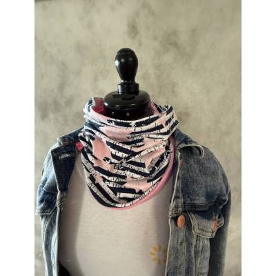 Loop Schal Wendeschal – Rosa gestreift Stern Jersey, Schal Schlauchschal