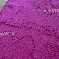 DIY Strickanleitung Gästehandtuch „Willkommen“ mit Herz-Motiv Bild 2