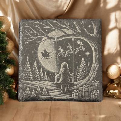 LASERDATEI | Winter Chalk Art Motiv fuer Laser | Schiefer PNG Weihnachten | Winter | Lasergravur