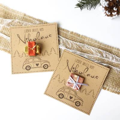 Druckvorlage Nikolausgruß – Bastelvorlage PDF für Nikolausteller, Stiefel & Geschenkideen