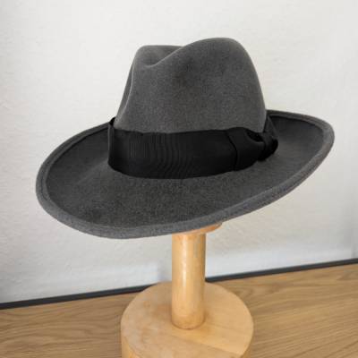 Filzhut Wolle Velours Grau