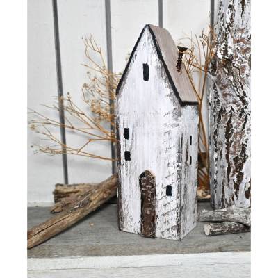 Holzhausdeko - großes, rustikales Holzhaus – wetterfeste Gartendeko & Wohndeko handbemalt, Unikat,
