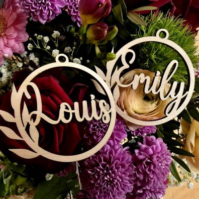 Namensanhänger aus Holz