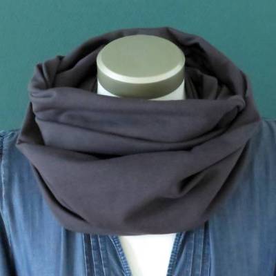 Loop Sweat uni dunkelgrau Baumwolle Herren kuscheliger Schal unisex Schlauchschal