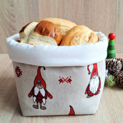 Brotkorb Weihnachten, Brotkorb Wichtel, Aufbewahrungskorb, Brotkorb, Stoffkorb, Baumwollkorb, Weihnachtsdeko, Geschenk