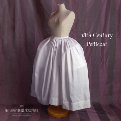 Unterrock Rokoko – 18. Jahrhundert - für Panier & Poschen , Petticoat für historische Roben, Baumwolle oder Leinen