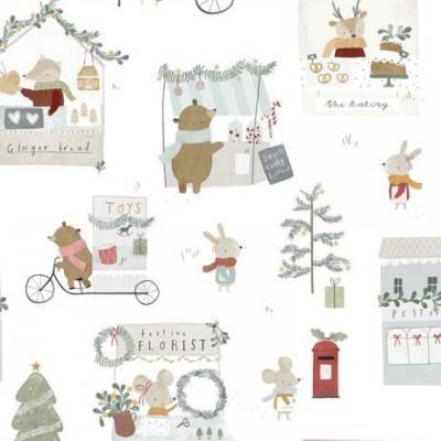 Dear Stella Webware Maus auf dem Weihnachtsmarkt Stoff 0,5 m 