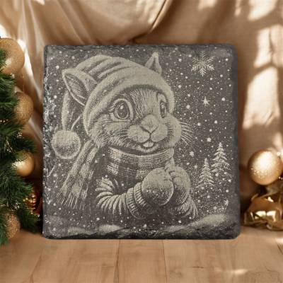 LASERDATEI | Winter Chalk Art Motiv fuer Laser | Schiefer PNG Weihnachten | Winter | Lasergravur