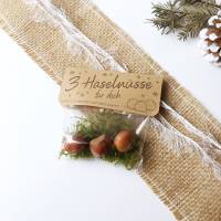Druckvorlage Weihnachten 3 Haselnüsse, Weihnachtsgeschenk DIY, Tütenverschluss zum drucken, Kollegengeschenk, Tischdeko Bild 1