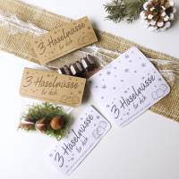 Druckvorlage Weihnachten 3 Haselnüsse, Weihnachtsgeschenk DIY, Tütenverschluss zum drucken, Kollegengeschenk, Tischdeko Bild 3
