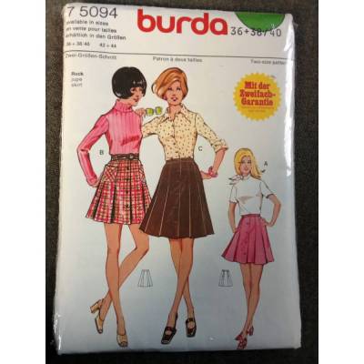 Vintage Schnittmuster Rock in 3 Varianten Burda 7 5094, 36 + 38/40, Retro Zweigrößenschnitt
