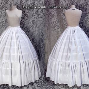 Victorianis historischer Unterrock – passend für 1860 Käfig-Krinoline, Civil War Kleider, Sissi-Gewänder, weiß Bild 1