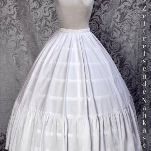 Victorianis historischer Unterrock – passend für 1860 Käfig-Krinoline, Civil War Kleider, Sissi-Gewänder, weiß Bild 2