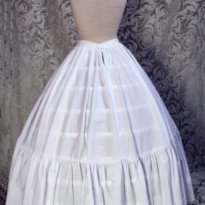Victorianis historischer Unterrock – passend für 1860 Käfig-Krinoline, Civil War Kleider, Sissi-Gewänder, weiß Bild 3