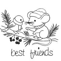 Stickdatei Spatz und Maus best friends Bild 1