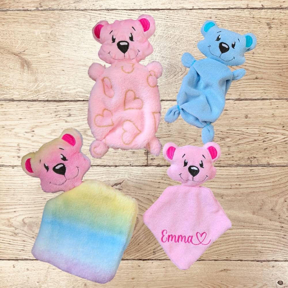 Stickdatei Teddy Schnuffeltuch/Nuckeltuch Set 25119 – ITH inkl. Anleitung & 6 Dateien Bild 1