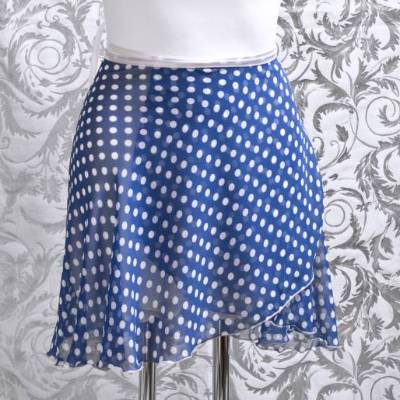 Wickelrock Chiffon Ballettrock mit Polkadots apricot schwarz – leichter, fließenderTanzrock, handgefertigt, Einzelstück