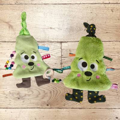 Stickdatei Tannenbaum Weihnachten ITH Schnullertuch Set 25107 – 2 Größen für Stickmaschine