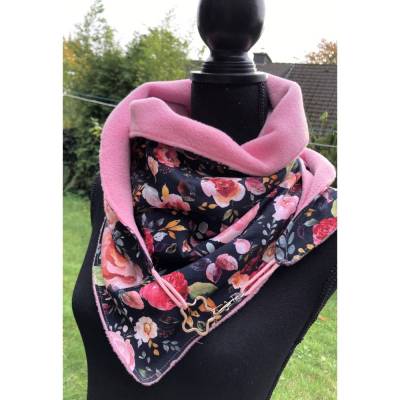 Kuschelig warmer Knopfschal, Schal mit Karabiner zum Verschließen,  Dreiecktuch zum Verschließen, Kuscheliges Wintertuch